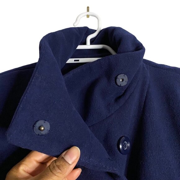 Forever 21 Women's Navy Warm Wear Double Breasted Pea Coat Sz S - Picture 7 of 11
